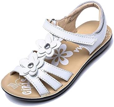 Sanfeet Kids Girls Summer Cute Open Toe Ankle Strap Sandals White 30