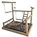 Mrli Pet Large Parrots Playstand Bird Playground Wood Perch Gym Stand Playpen Bird Ladders Exercise Playgym with Feeder Cups for Electus Cockatoo Parakeet Conure Cockatiel Exercise Toythumb 1