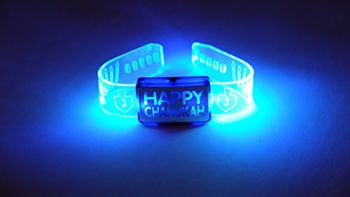 Hanukkah Flashing LED Band Braclet "Happy Chanukah" Lights Up And Flashes