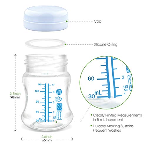 Maymom WideMouth Milk Storage Collection Bottle with Travel Cap and Sealing Ring ; Can Replace