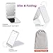 LED Lighted Travel Makeup Mirror, Handheld Illuminated Compact Mirror, Portable Folding Cosmetic Mirror with Light, Touch Dimmable, 1X & 2X Magnification, Upgraded Brightness, White,Gift