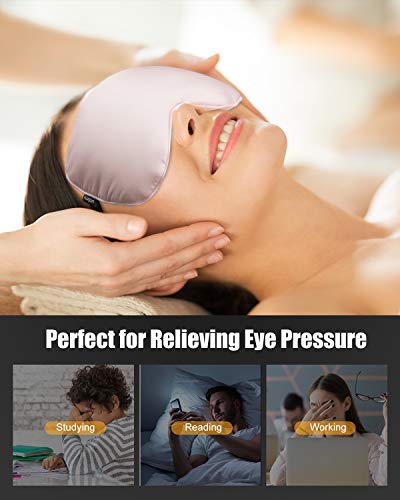 Unimi Moist Heated Ma/sk, Silk Sleep Ma/sk with Lavender & Flaxseed, Microwaveable Weighted Sleep Ma/sk for Dry Eyes… - Image 5