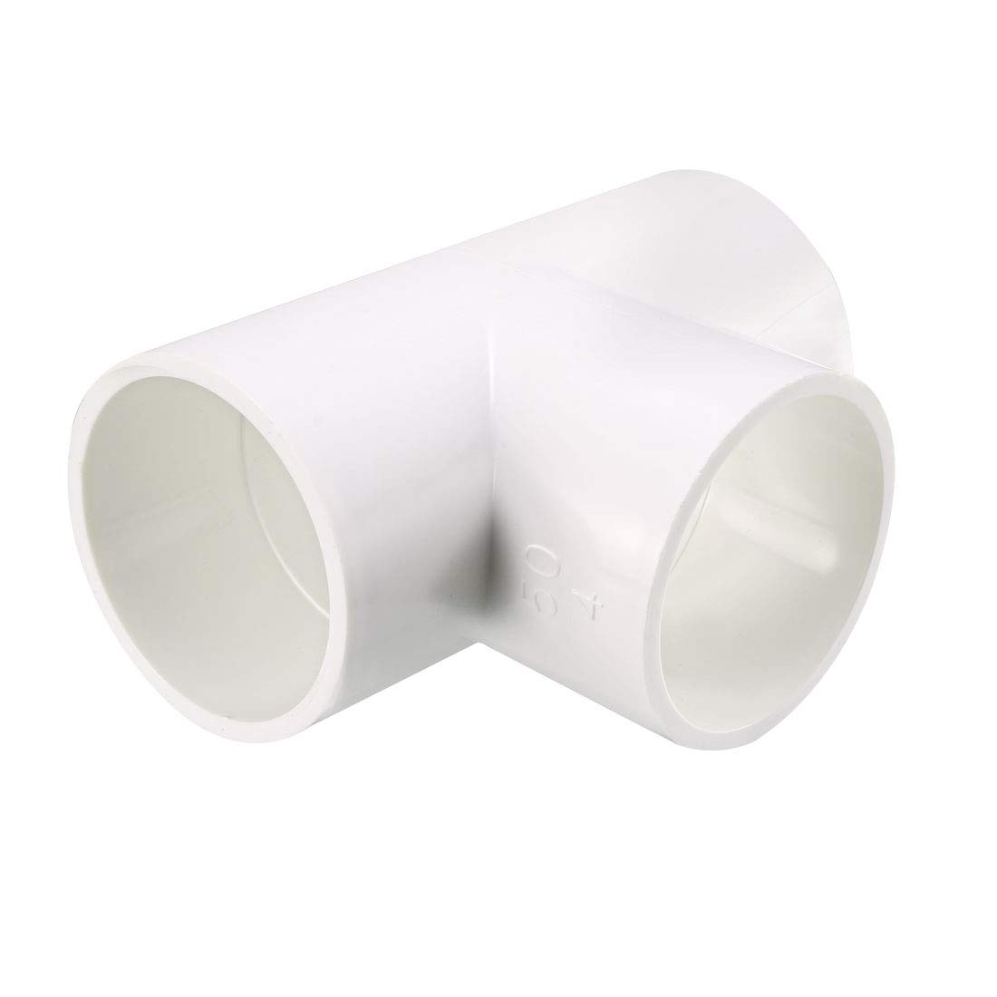 sourcing map 50mm Slip Tee PVC Pipe Fitting T-Shaped Coupling Connector 2 Pcs