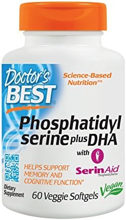 Doctor's Best Phosphatidyl Serine Plus DHA with SerinAid, Vegan, Gluten Free, Memory Support, 60 Veggie Softgels
