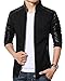 XueYin Men's Slim Fit PU Leather Jacket Outwear(Black,M size)