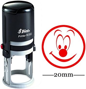 Personalized Custom Shiny 20mm Rubber Mini Stamp HAPPY SMILEY Round Self Inking Kids Teacher Stamp