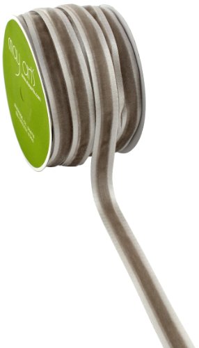 May Arts 1/2-Inch Wide Ribbon, Silver Velvet with Satin Edge