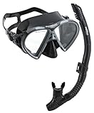 Phantom Aquatics Cancun Mask Snorkel Combo, All Black