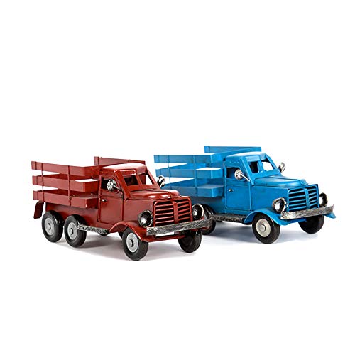 Ayiguri Metal American Truck Car Model Retro Vintage Iron Car Models Handmade Classic Decoration Photography Props (Red)