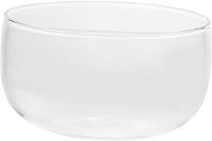 JECOMPRIS Transparent Glass Salad Bowl High Borosilicate Heatproof Serving Bowl for Fruits Dessert and
