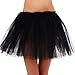 YoungLove Women's 3 Layered Tulle Ballerina Running Tutu Party Skirt, Black
