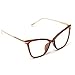 WearMe Pro - New Elegant Oversized Clear Cat Eye Non-Prescription Glasses (Clear Brown, 51)