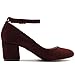 Ollio Womens Shoe Faux Suede Basic Chunky Mid Heel Ankle Strap Pumps