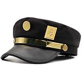 CKHOF JJBA Anime cosplay,jojo's adventure Kujo Jotaro Cosplay Hat - Star Platinum Metal Badge Cap, Anime Convention Costume