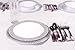 Signature Collection Premium China Like White/silver 40 Pieces Plastic Plates Package, Wedding and Party Dinnerware (Includes 20 7.5 Inch Plates, 20 10.25 Inch Plates)