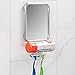 iDesign Forma Suction Bathroom or Shower Shaving Mirror with Shaving Cream and Razor Holder - Brushed Stainless Steel, 6.25