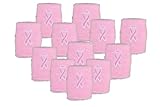 12 Single All Pink Pink Ribbon Breast Cancer Awareness Wrist Bands Wristbands