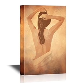 Canvas Wall Art - Back View of a Sexy Woman - Gallery Wrap Modern Home Art | Ready to Hang - 12x18 inches