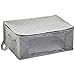 Amazon Basics Foldable Large Zipper Storage Bag Organizer Cubes with Clear Window & Handles, 3-Pack, Gray