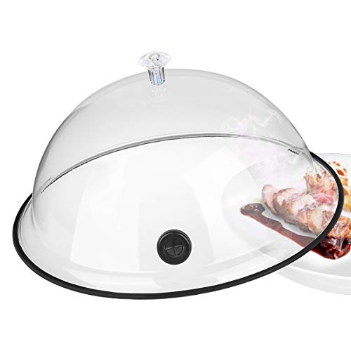 TMKEFFC Smoking Cloche Dome Cover 10 Inches Lid for Plates, Bowls and Glasses, Smoker Gun Smoking Infuser Smoke Infusion Specialized Accessory
