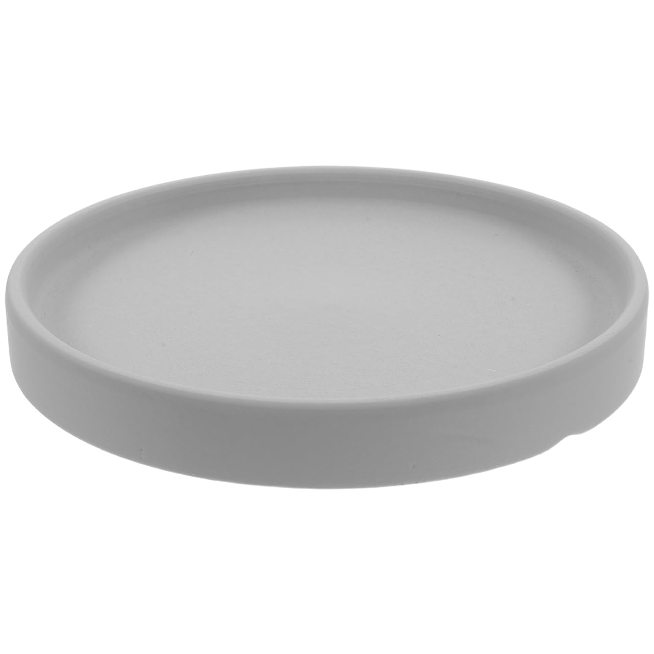 KONTONTY Ceramic Plant Pot Saucer Flowerpot Tray 6.10 Inch Round Plant Pot Saucer Water Drip Tray for Indoor Home Office Table Protection Light Grey