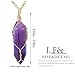 J.Fée Amethyst Chakra Pendant Necklace Gold Plated Jewelry for Women Christmas Anniversary Birthday Gift for Wife Girlfriend Handmade Diy Necklace Healing Gemstone Boho Jewelry Gifts for Her
