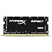 HyperX HX424S14IB2K2/16 Impact Black 16GB Kit of 2 (2x8GB) 2400MHz DDR4 Non-ECC CL14 260-pin Unbuffered SODIMM Internal Memory Black