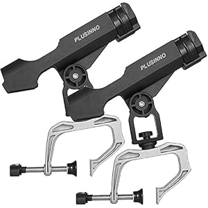 Plusinno Pêche Porte-cannes De Bateau Avec Grand Clamp Ouverture à 360 Degrés Pêche Réglable Rod Racks Support Pliant