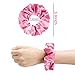 R HORSE 12 Packs Silk Satin Hair Scrunchies Solid Pink Color Elastic Ties Ponytail Holders Hair Bands Hair Bobbles Hair Accessories for Women Lady