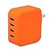 Lumsing 35W 7A 4-Port USB Wall Charger with Folding Plug Portable Travel Charger For iPhone 6 Plus, iPad, Samsung Galaxy S6 Edge(Orange)