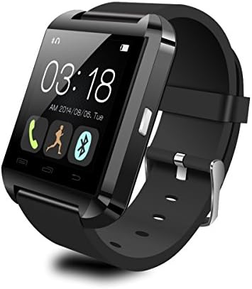 U-Watch U8 Plus Bluetooth 4.0 Wrist Watch Sleep monitor Pedometer Remote control Smart Phone for Android and ISO System Anti-lost 3 Color(Black)