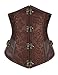 Shaperdiva Women's Steampunk Underbust Corset Waist Cincher Gothic Bustier Top (XXL/Waist:33-35inch US Size:13-15, Brown)