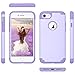 ULAK iPhone 8 Case Purple, iPhone 7 Case, Slim Fit Dual Layer Soft Silicone & Hard Back Cover Bumper Protective Shock-Absorption & Skid-Proof Anti-Scratch Case, Purple