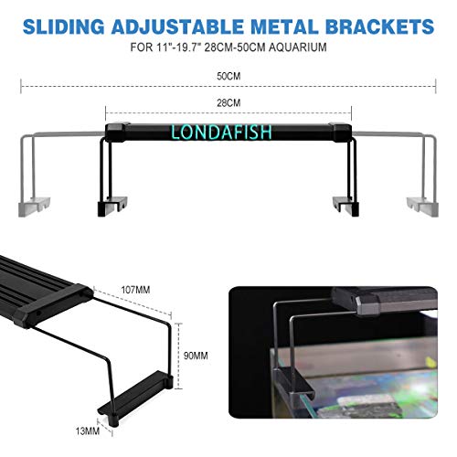 LONDAFISH Aquarium Fish Tank LED Lights RGB Aquarium Hood Lighting Led Fish Tank Light Waterproof LEDs Lights 16 Colors (10W)