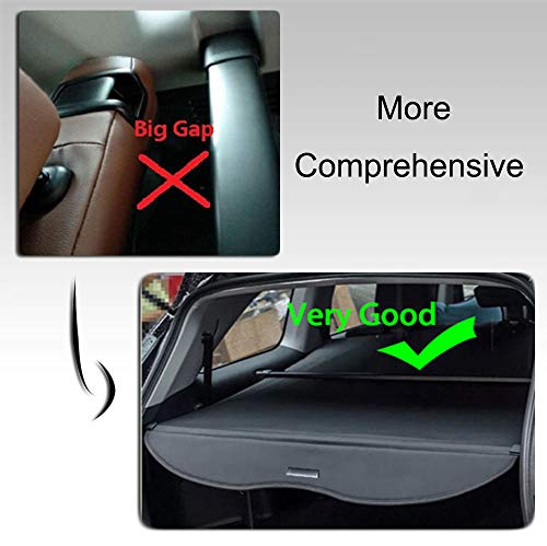 Cargo Security Rear Trunk Cover Retractable For 14 19 Toyota Highlander Cargo Cover Black fit 