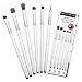 Eye Makeup Brush Set, Real Perfection 6 pcs Essential Bamboo Charcoal Makeup Brushes Set, Blending Eye Shadow Shader Eyebrow Eyeliner Brush Smudge Eye Sponge For Your Flawless Eye Makeup (Silver)