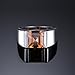 Jewelrypalace Men's Square 2.2ct Natural Smoky Quartz Engagement Ring, 14K White Gold Plated 925 Sterling Silver Promise Rings, Genuine Brown Gemstone Jewelry Gift For Men 10