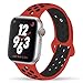 YC YANCH Greatou Compatible for Apple Watch Band,Soft Silicone Sport Band Replacement Wrist Strap Compatible for iWatch Apple Watch Series 3/2/1,Nike+,Sport,Edition,42mm M/L,Red Black