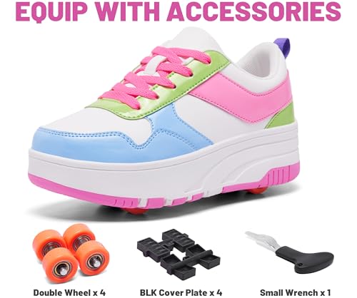 ANEFUN Kids Skating Shoes for Boys Girls Boys with Detachable Wheels