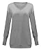 ZANZEA Women's V-neck Long Sleeve Loose Blouse Jumper Tops Mini Dress Pullover Gray US 14/ASIAN XL