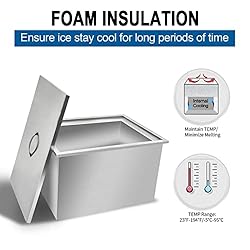 KODOM Drop-in Ice Chest 21L x 14W x 12H Inch Built
