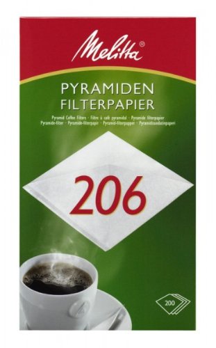Melitta Pyramiden Filterpapier Filtertüten Pa SF 206 G, 200 Stk