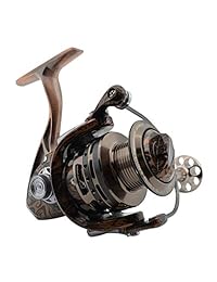 Carrete giratorio de aluminio para pesca de cuerpo completo, de Fishdrops de 22 lb, ultra suave, potente para la pesca.