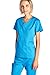 Junior style-Tab Waist Wrap Top & Unisex Multi-Pocket Pants Teal Green S