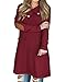 Kilig Women's Lapel Neck Long Sleeve Pockets Casual Knit Sweater Tunic Dress
