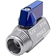 Beduan 1/2" Mini Ball Valve, 316 Stainless Steel Female x Male NPT Thread Shut-Off Valve(Pack of 1)