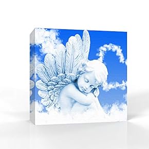 Canvas Wall Art Lovely Angel Pictures Home Wall Decorations for Bedroom Living Room Paintings Canvas Prints Framed - 12x12 inches