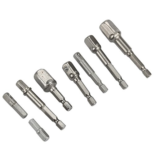 Ginode Magnetic Drill Bit Extension + Socket Adapter Impact Hex Shank Drill Bits Bar Set, Hex Nut Driver Master Kit for Quicker Change Chuck - Thumbnail 4
