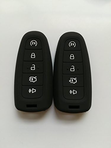 TCKEY 2pcs Black Fob Remote Key Case Cover Holder Sleeve Keyless for Ford C-Max Edge Escape Expedition Explorer Flex Focus Taurus 164-R8092 M3N5WY8609