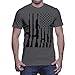 Haase Unlimited Machine Gun American Flag - 2nd Amendment Men's T-Shirt (Charcoal, Medium)